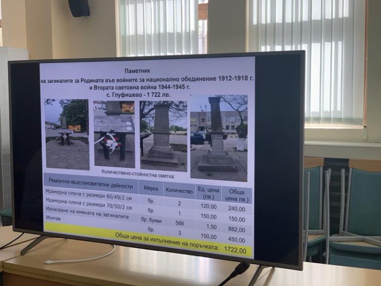 Област Сливен кандидатства за средства за ремонт на войнишки паметници