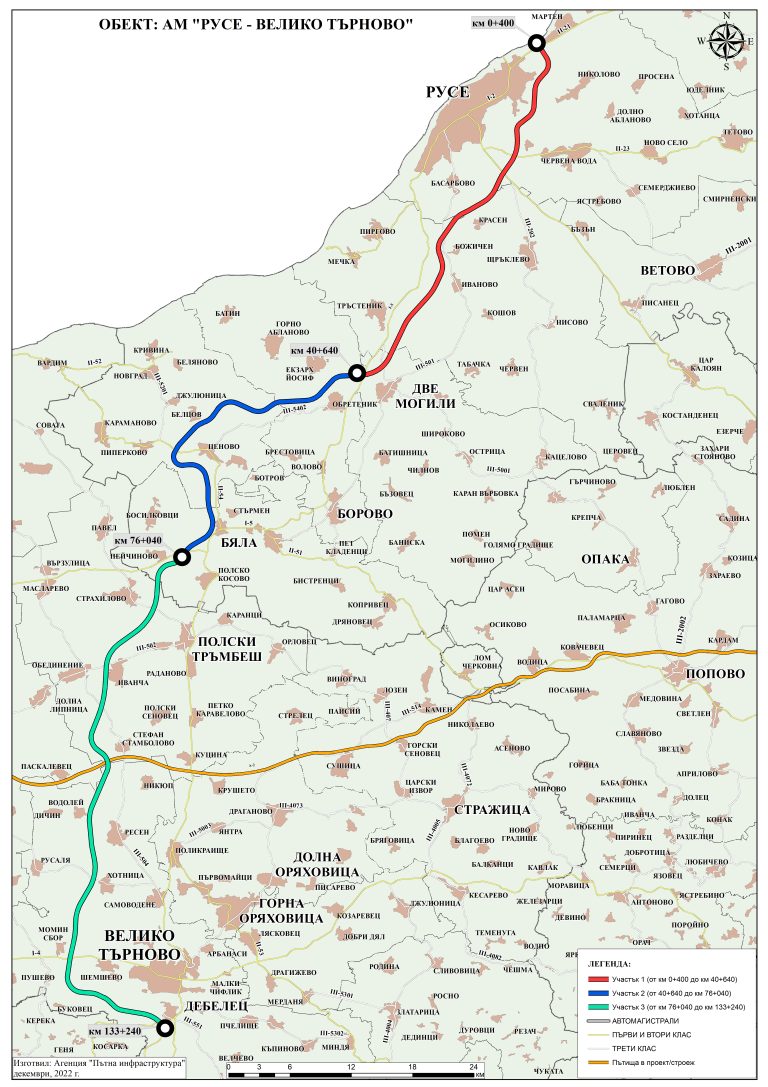 Над 3,3 млн. лв. са обезщетенията за имоти, отчуждени за строежа на АМ „Русе – Велико Търново“