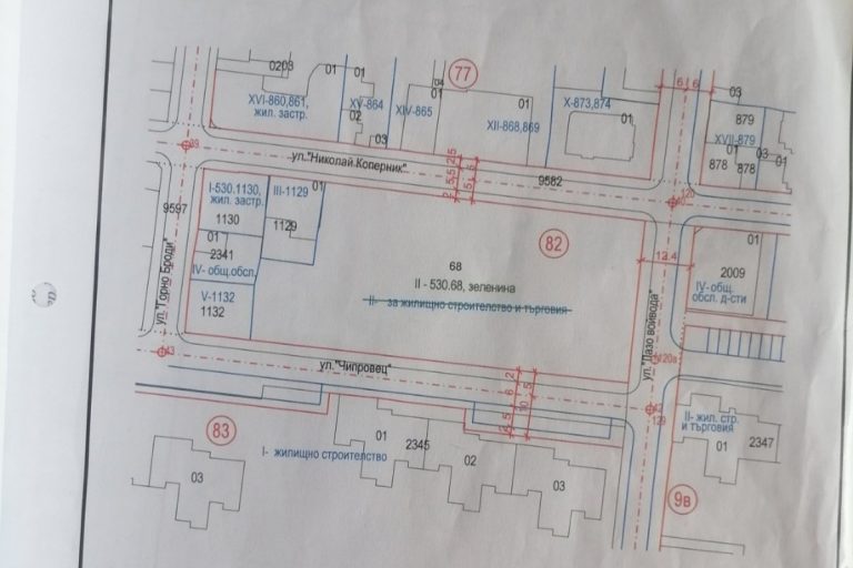 Терен, отреден за жилищно застрояване, се превръща в зелена площ