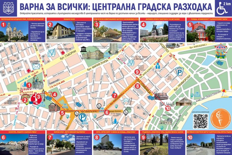 Нови карти с достъпни туристически маршрути на Варна за хора с двигателни затруднения
